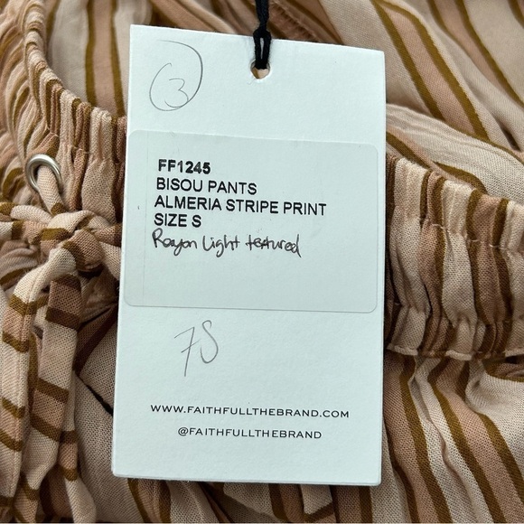 NWT Faithful The Brand Bisou Stripes Ruffle Bottom Wide
Leg Soft Pants - Picture 14 of 16